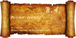 Molder Anikó névjegykártya